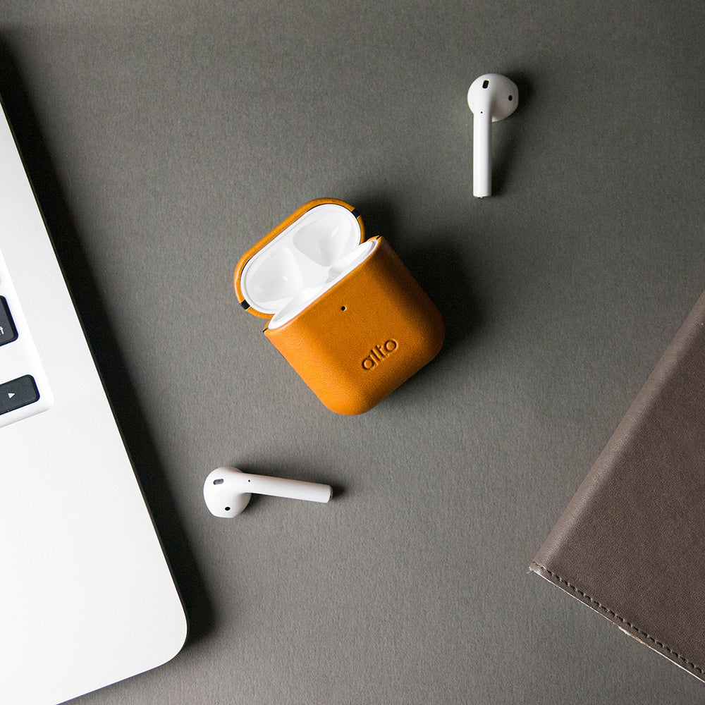 AirPods Leather Case – Caramel Brown