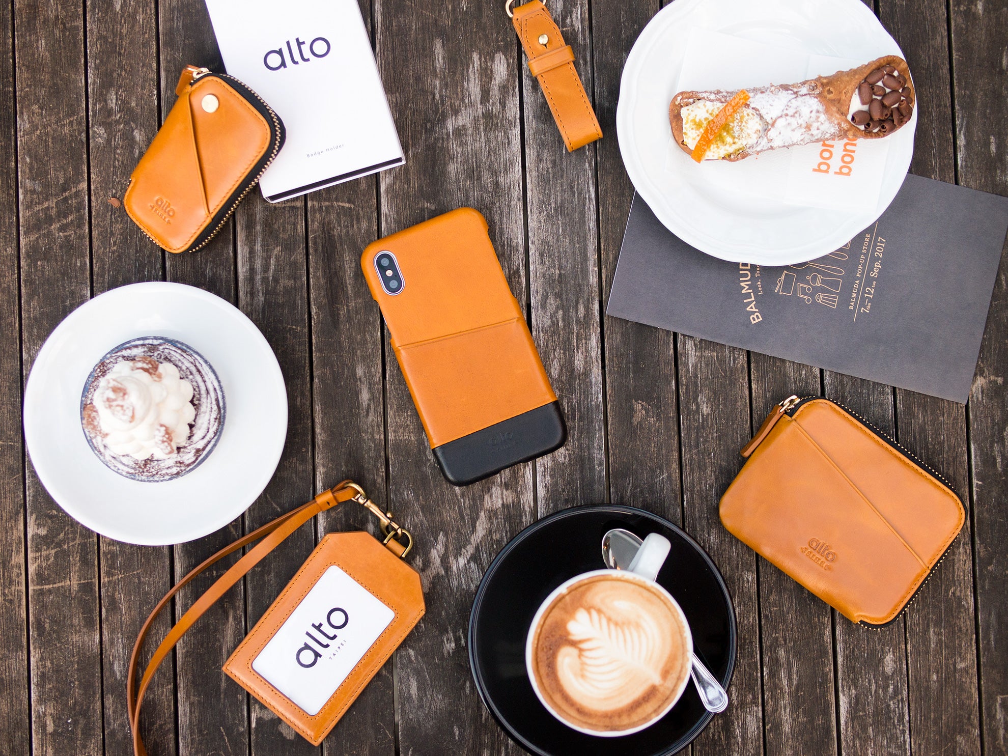 Leather Badge Holder - Caramel Brown