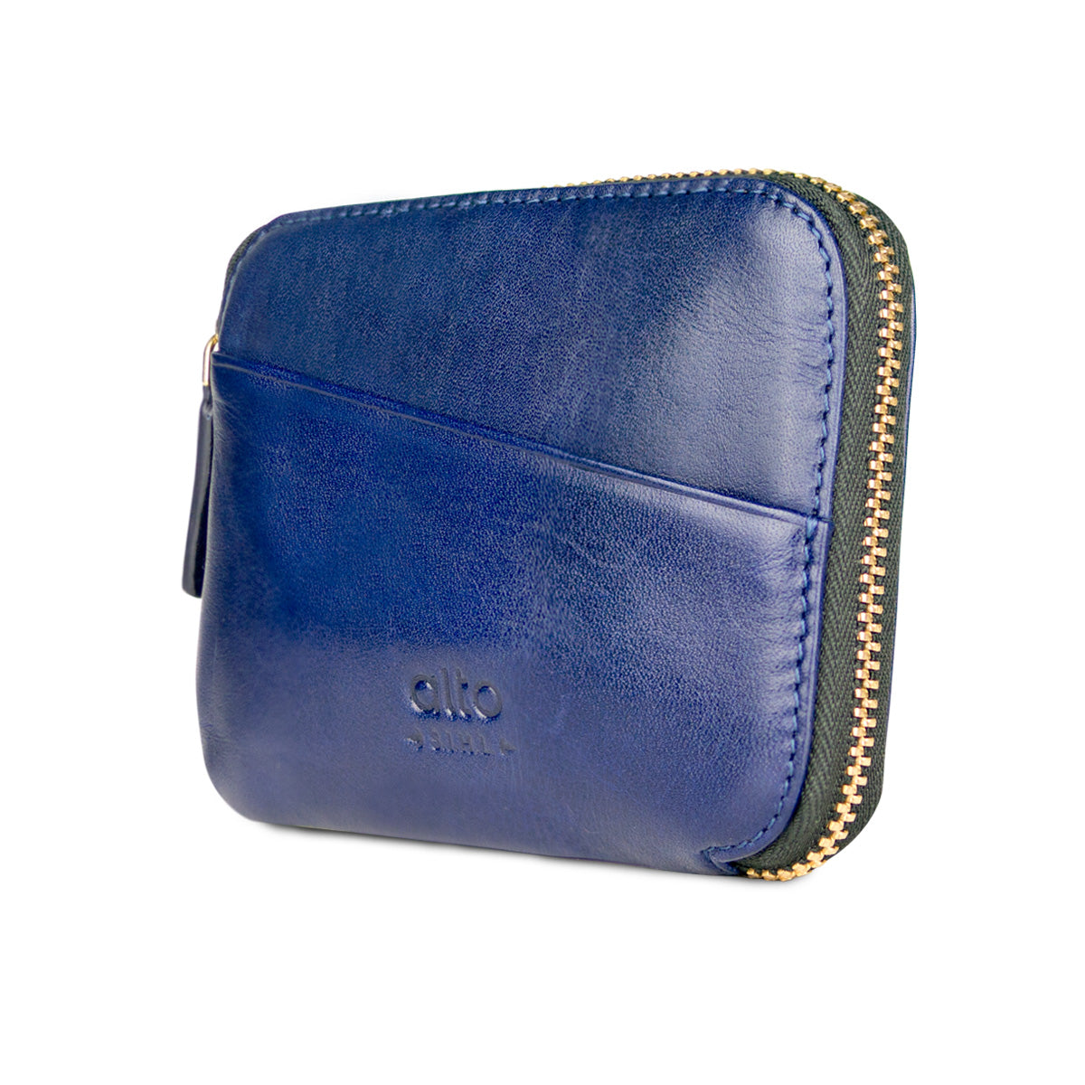 Leather Pouch Wallet – Navy Blue