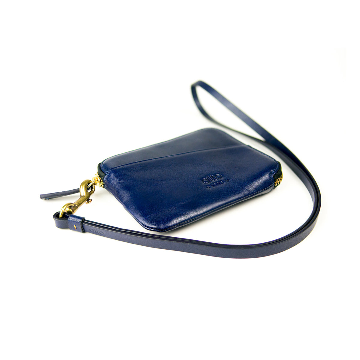 Leather Pouch Wallet – Navy Blue