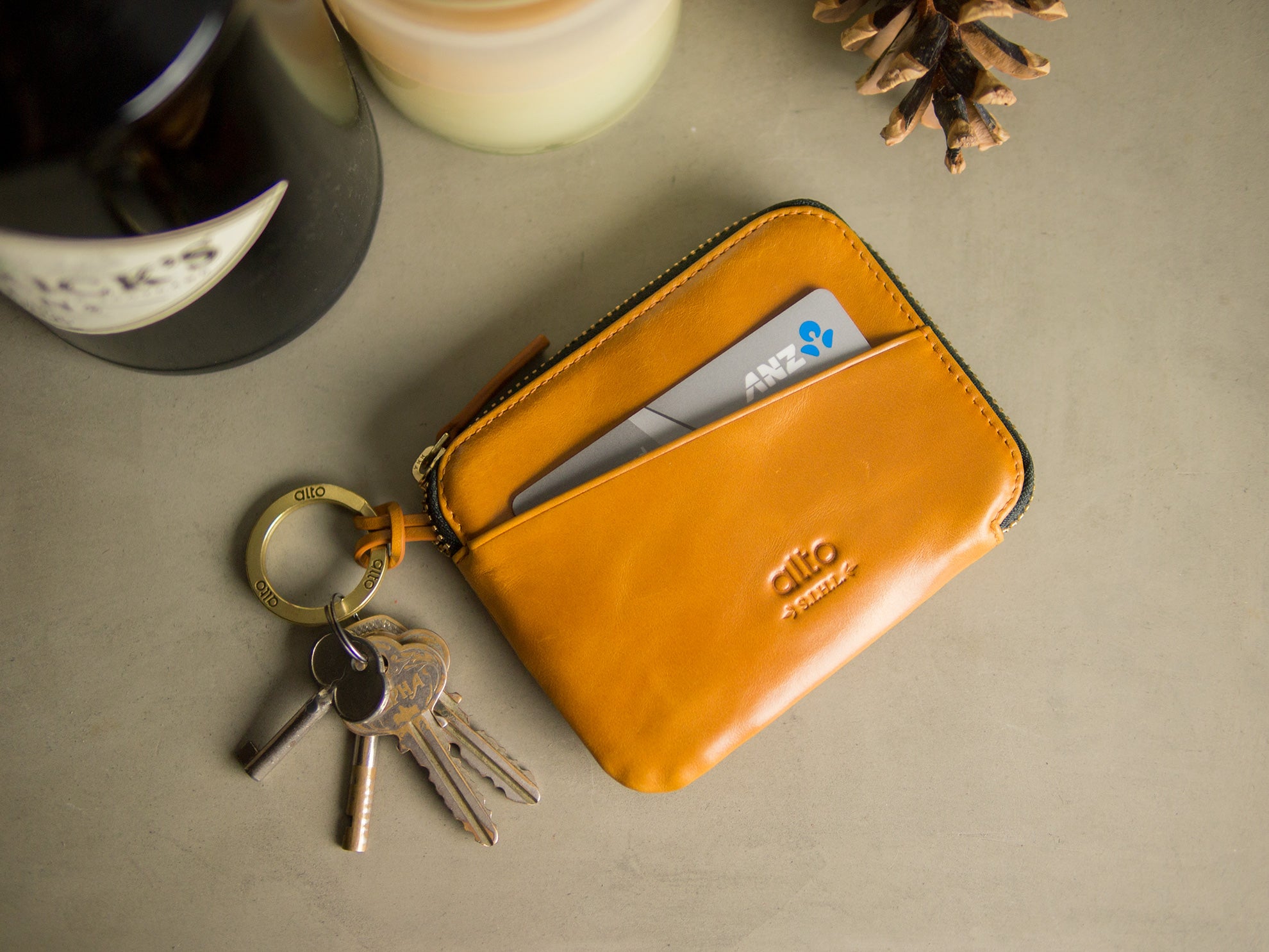 Leather Pouch Wallet – Caramel Brown