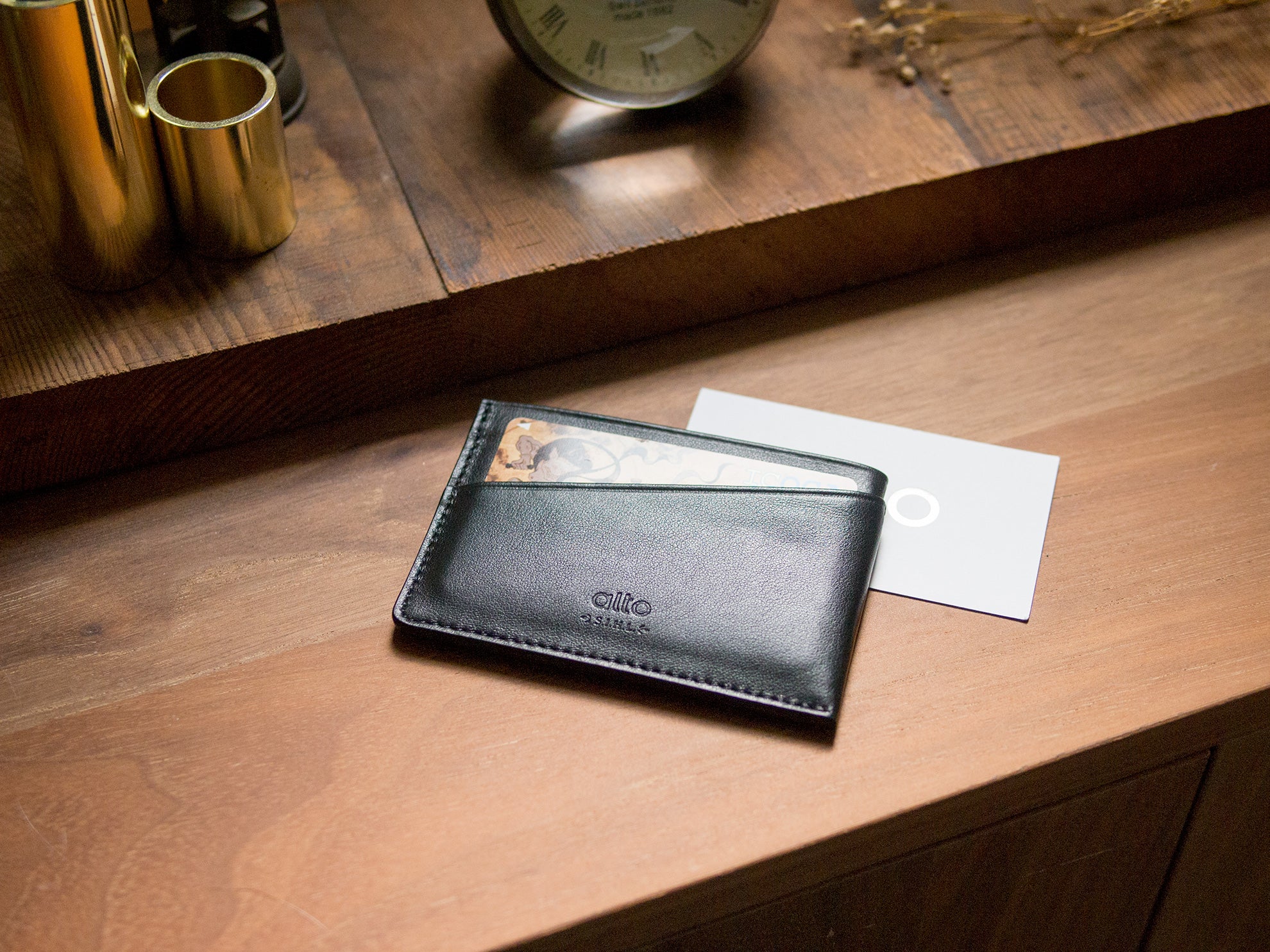 Leather Card Holder – Raven Black
