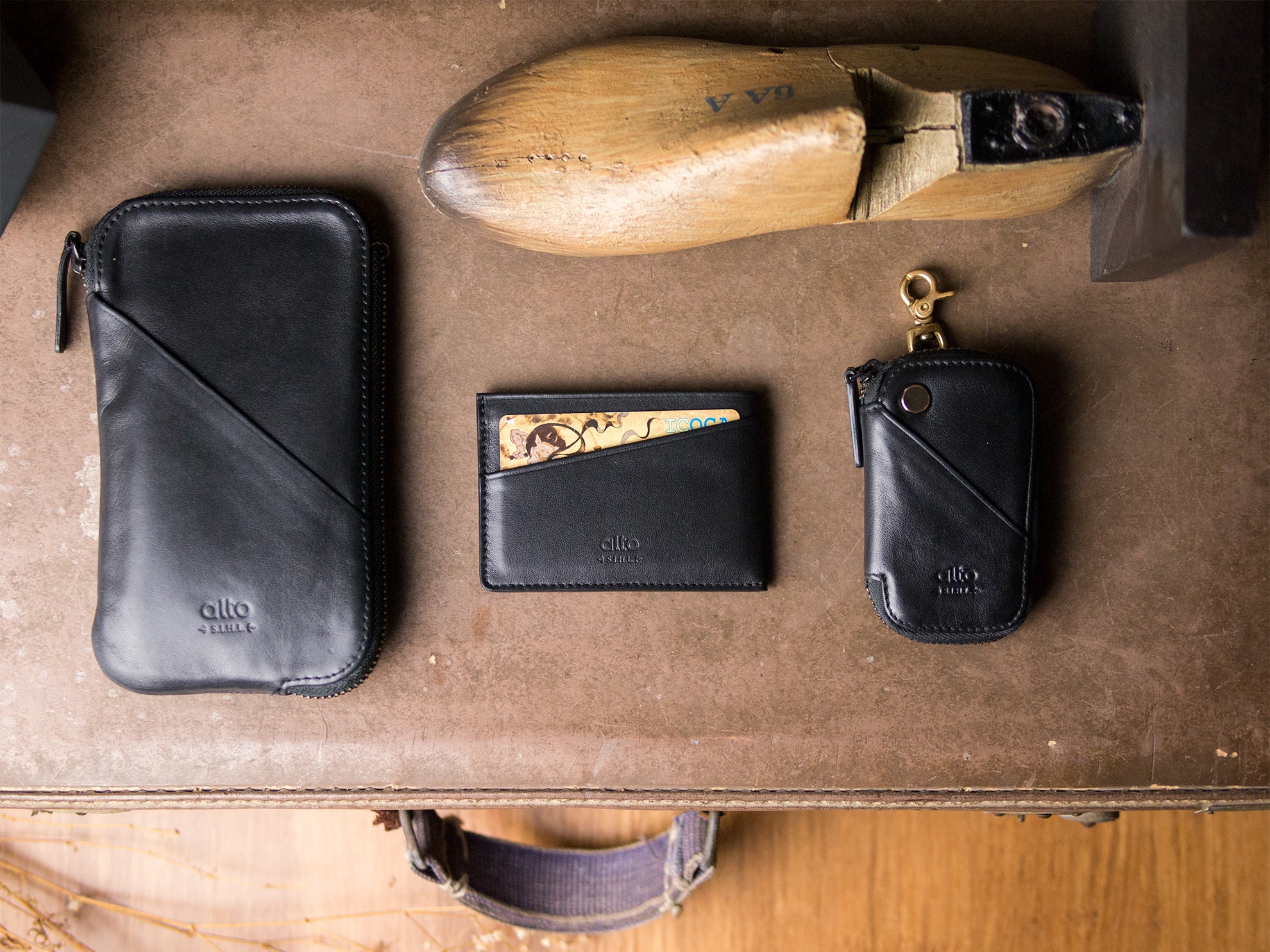 Leather Card Holder – Raven Black