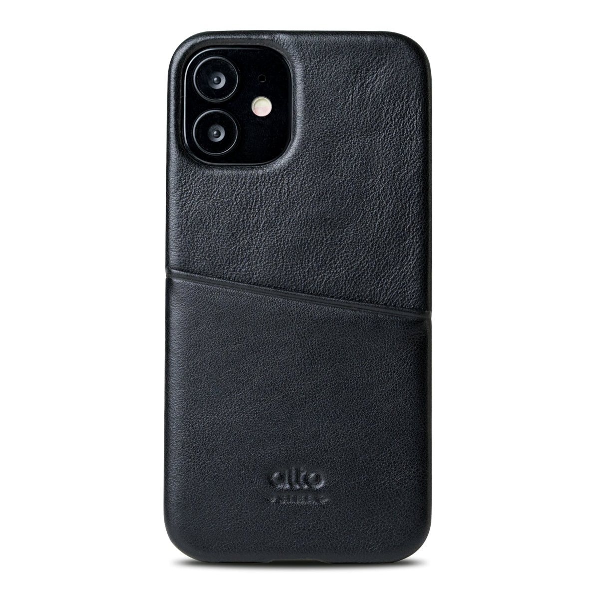 iPhone 12 Series Metro Leather Wallet Case - Raven Black