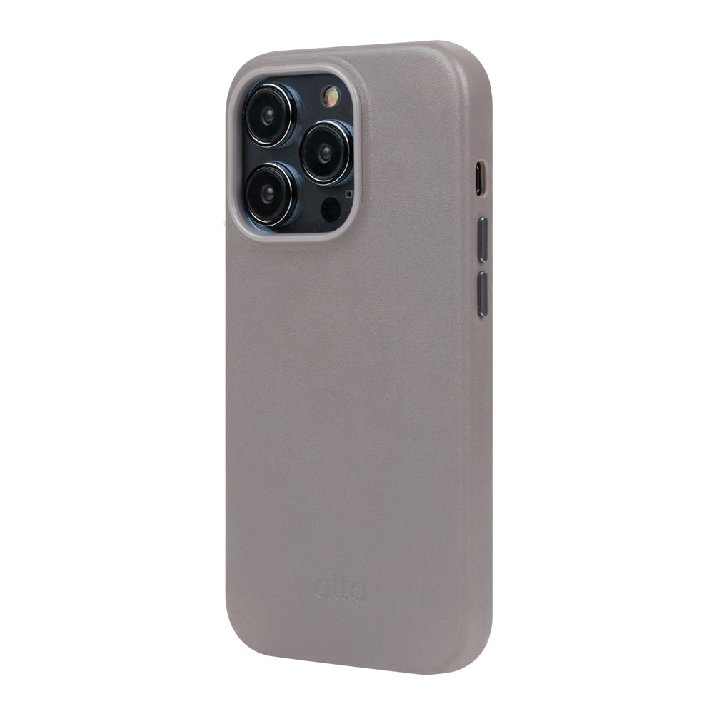 iPhone 14 Series Clop MagSafe Leather Case -  Cement Gray