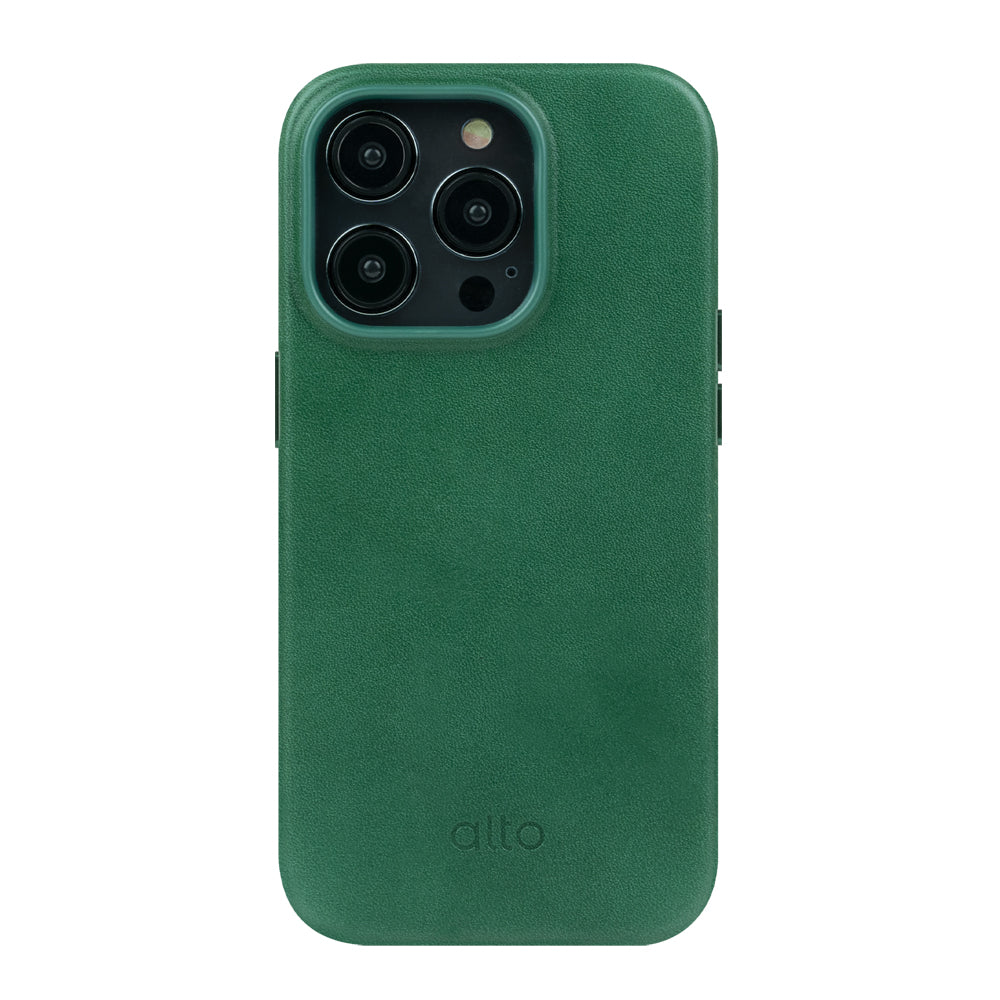 iPhone 14 Series Drop Protective Leather Case Forest Green