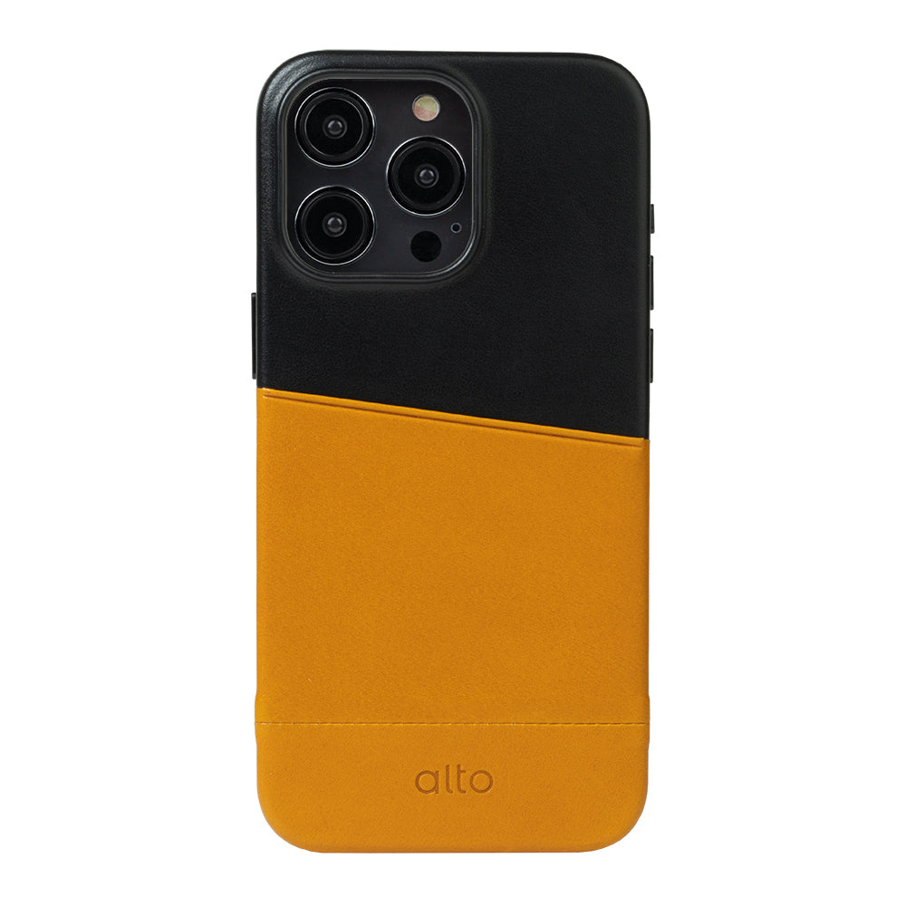 iPhone 15 Series Metro Leather Wallet Case  - Caramel Brown / Raven Black
