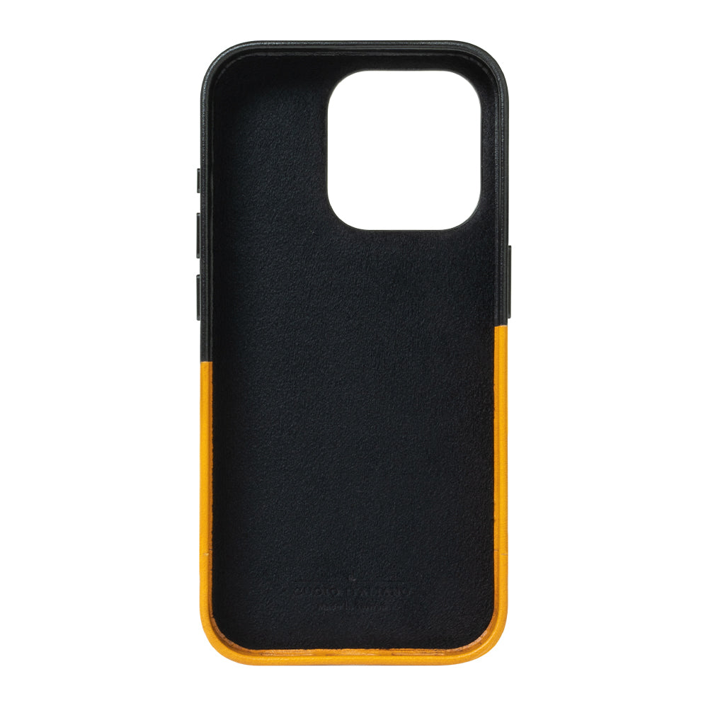 iPhone 15 Series Metro Leather Wallet Case  - Caramel Brown / Raven Black