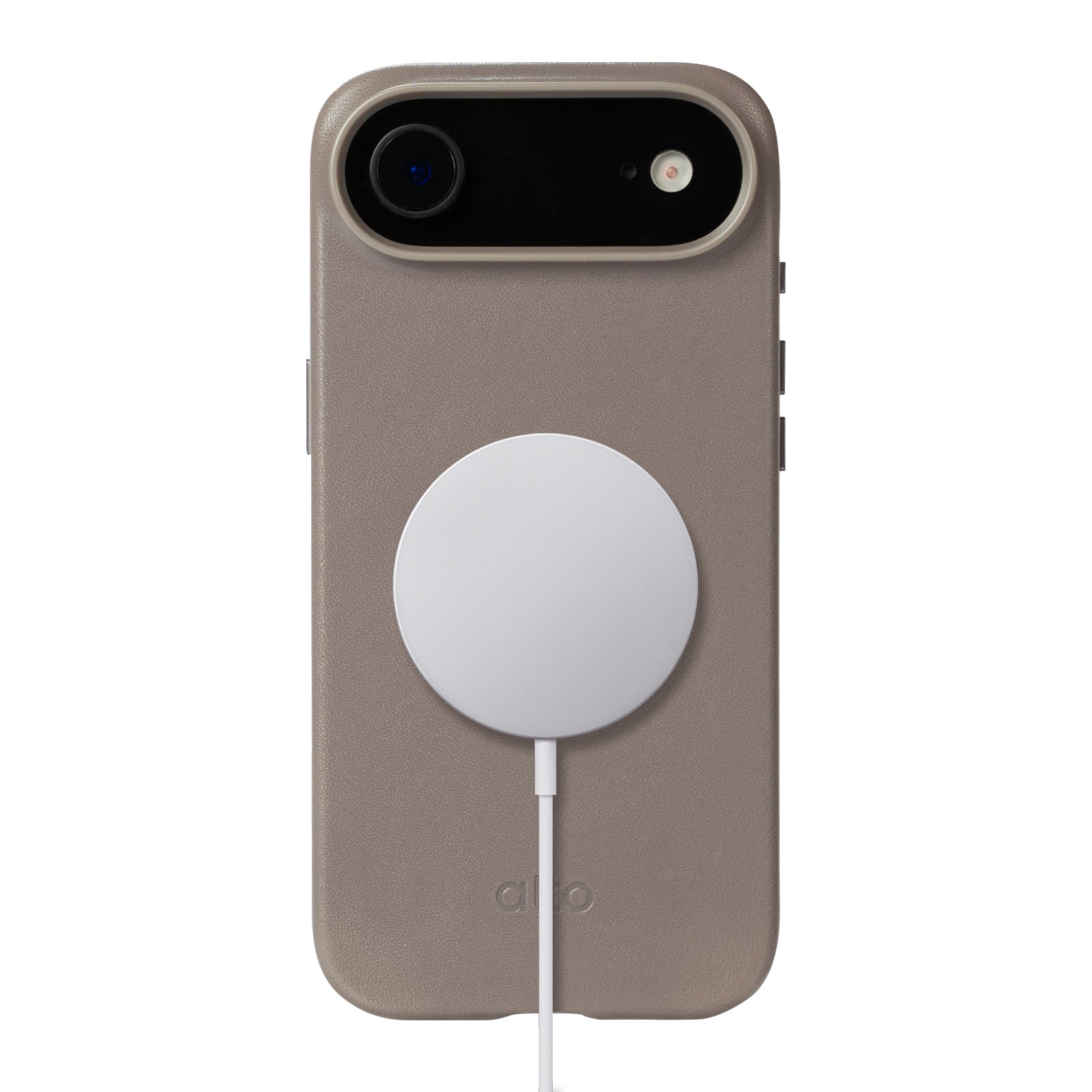 iPhone 17 Air - Clop Magnetic Leather Case - Cement Gray