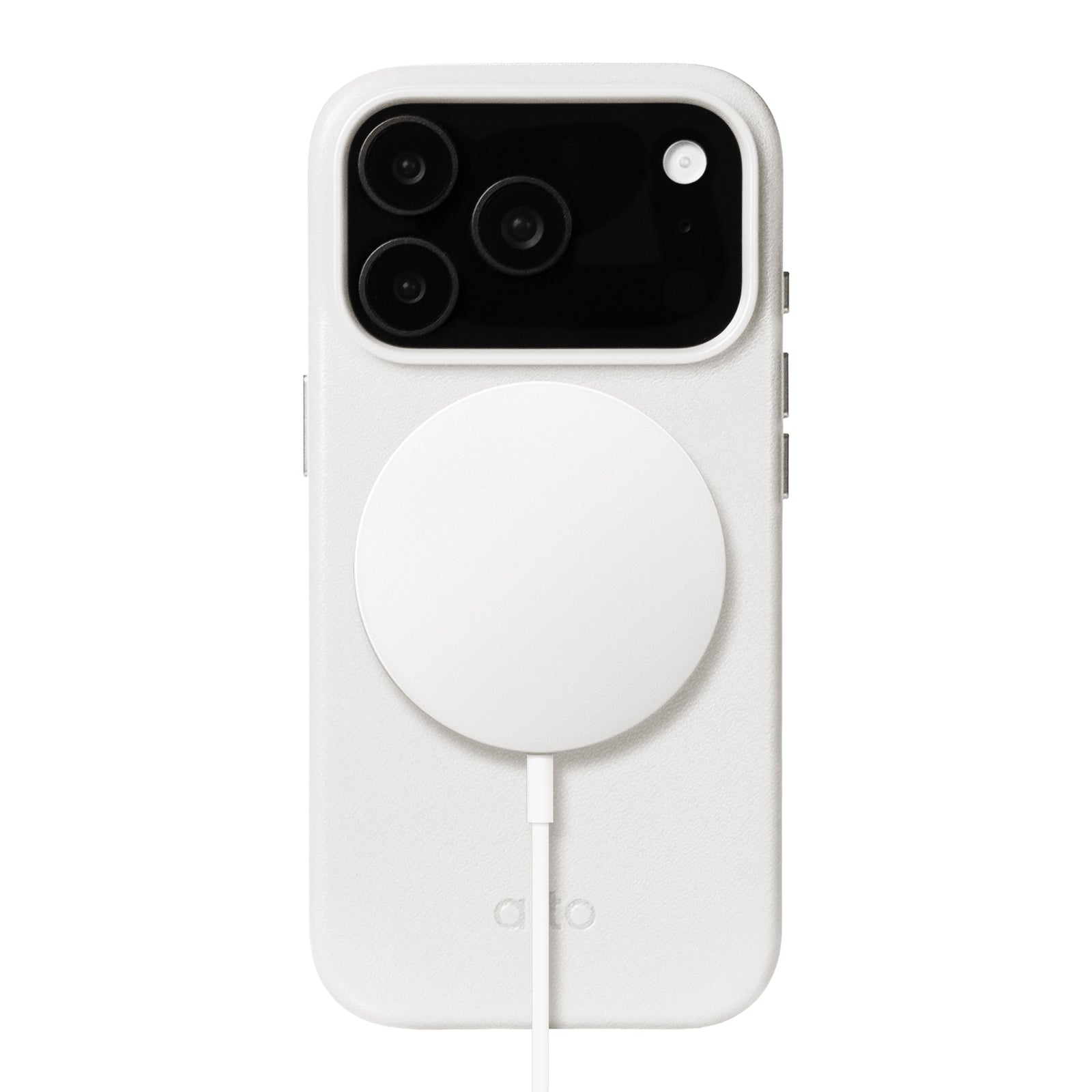 iPhone 17 Pro  - Clop Magnetic Leather Case - Forst White