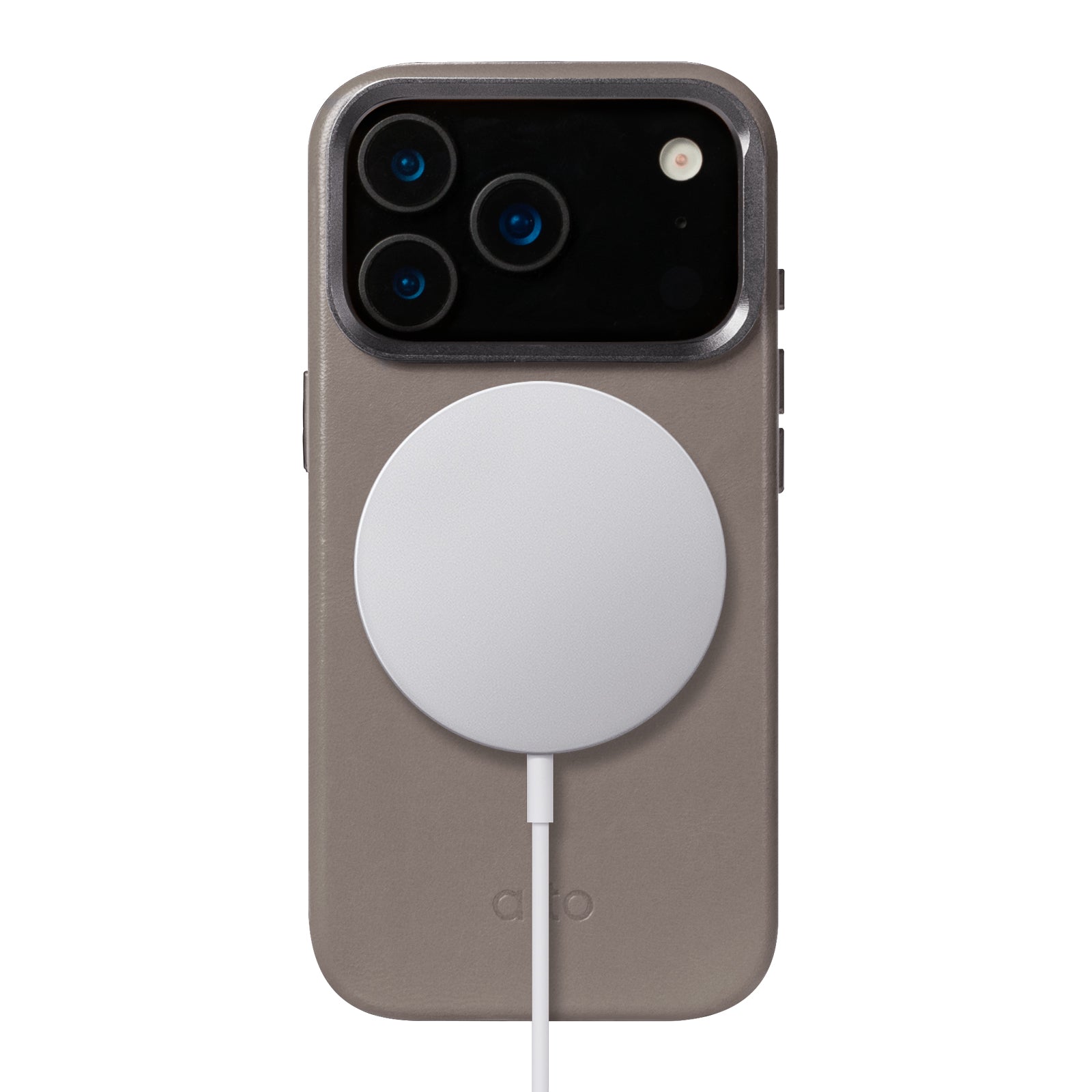 iPhone 17 Pro  - Uplop Magnetic Stand Leather Case - Cement Gray