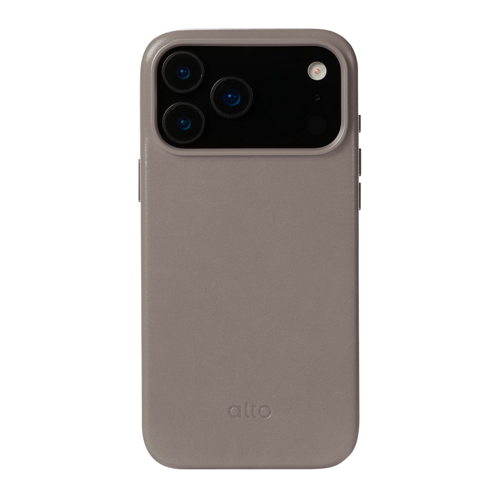 iPhone 17 Pro Max - Clop Magnetic Leather Case - Cement Gray