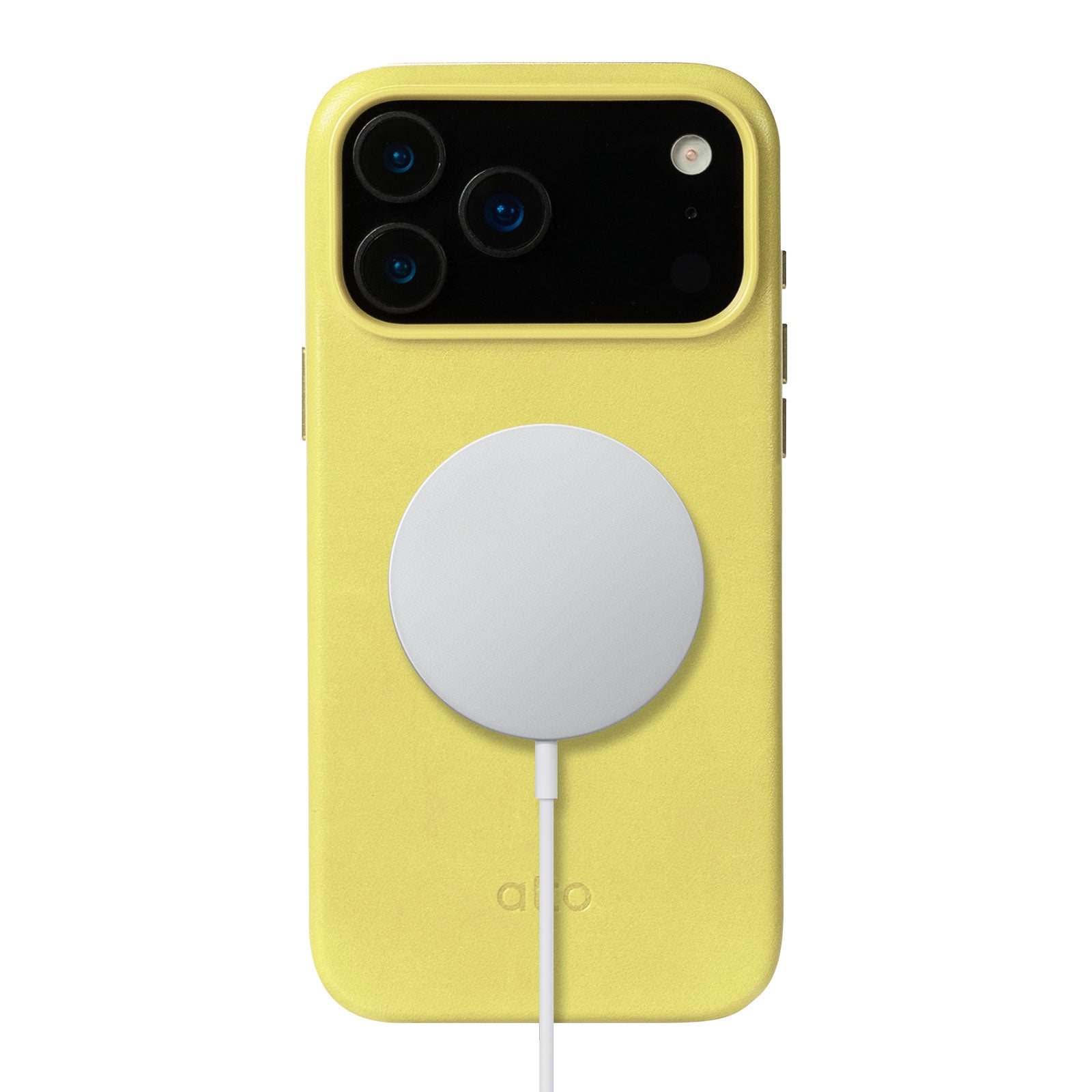 iPhone 17 Pro Max - Clop Magnetic Leather Case - Downlight Yellow