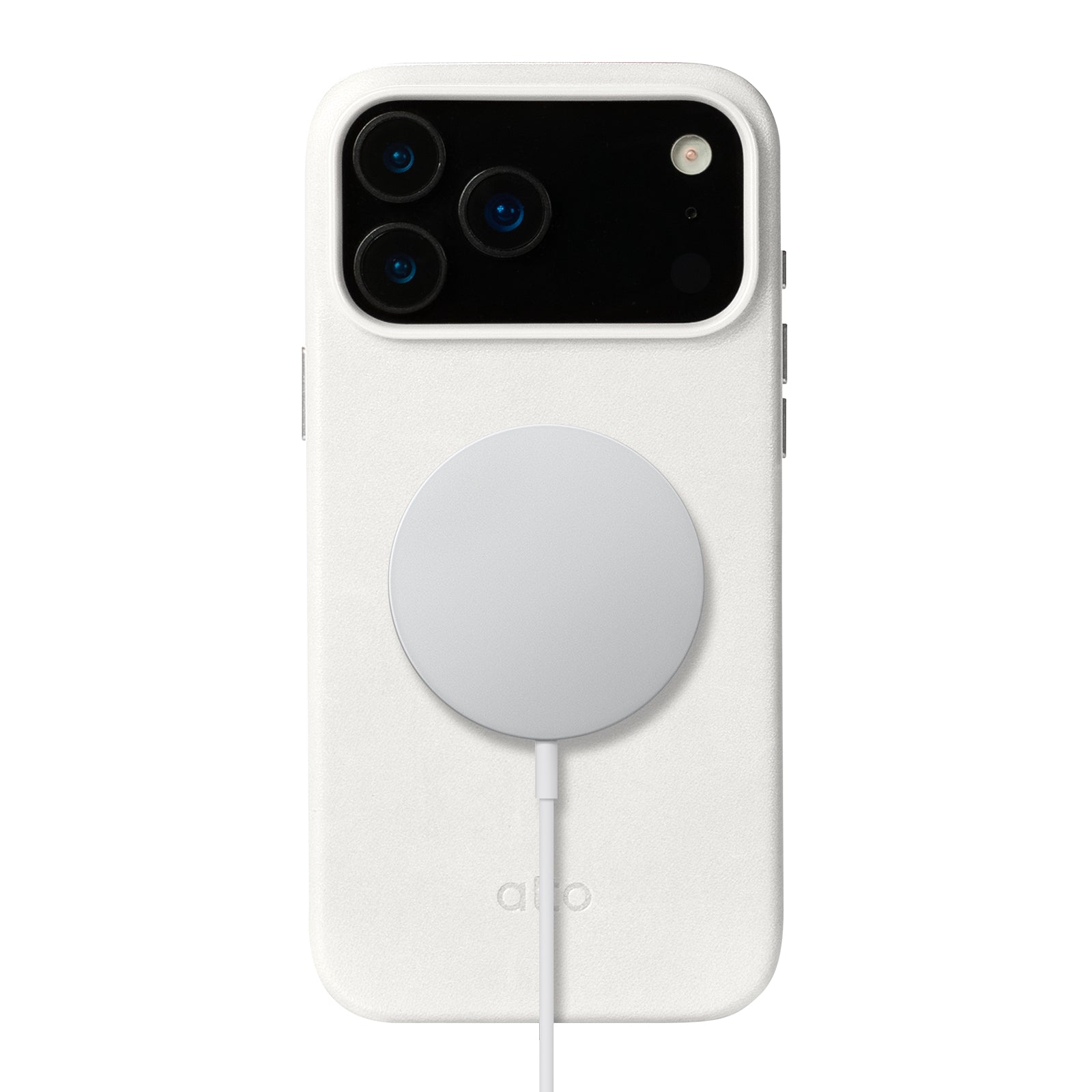 iPhone 17 Pro Max - Clop Magnetic Leather Case - Forst White