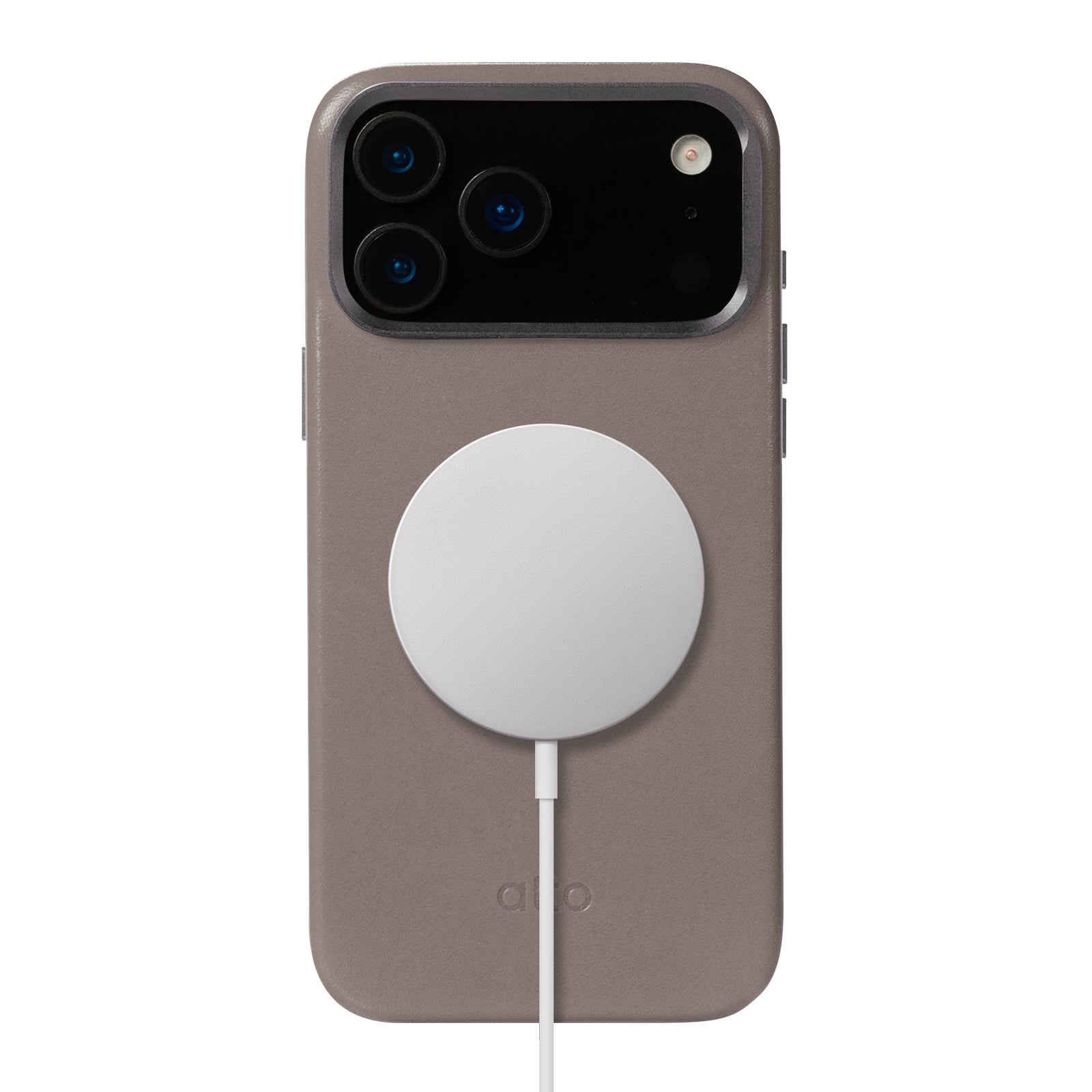 iPhone 17 Pro Max - Uplop Magnetic Stand Leather Case - Cement Gray