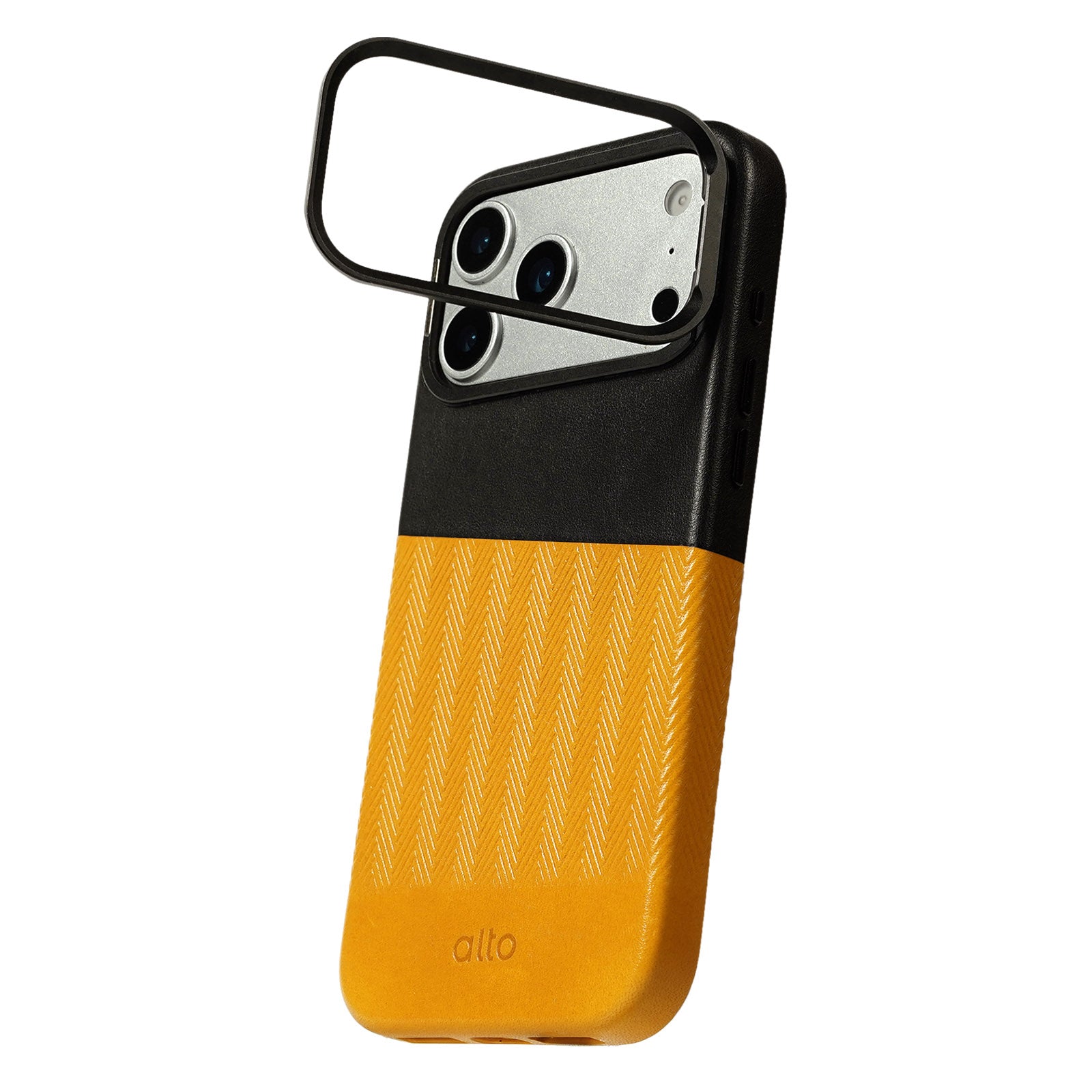 iPhone 18 Pro Max/17 Pro Max - Herring Magnetic Stand Leather Case - Caramel brown/Raven black