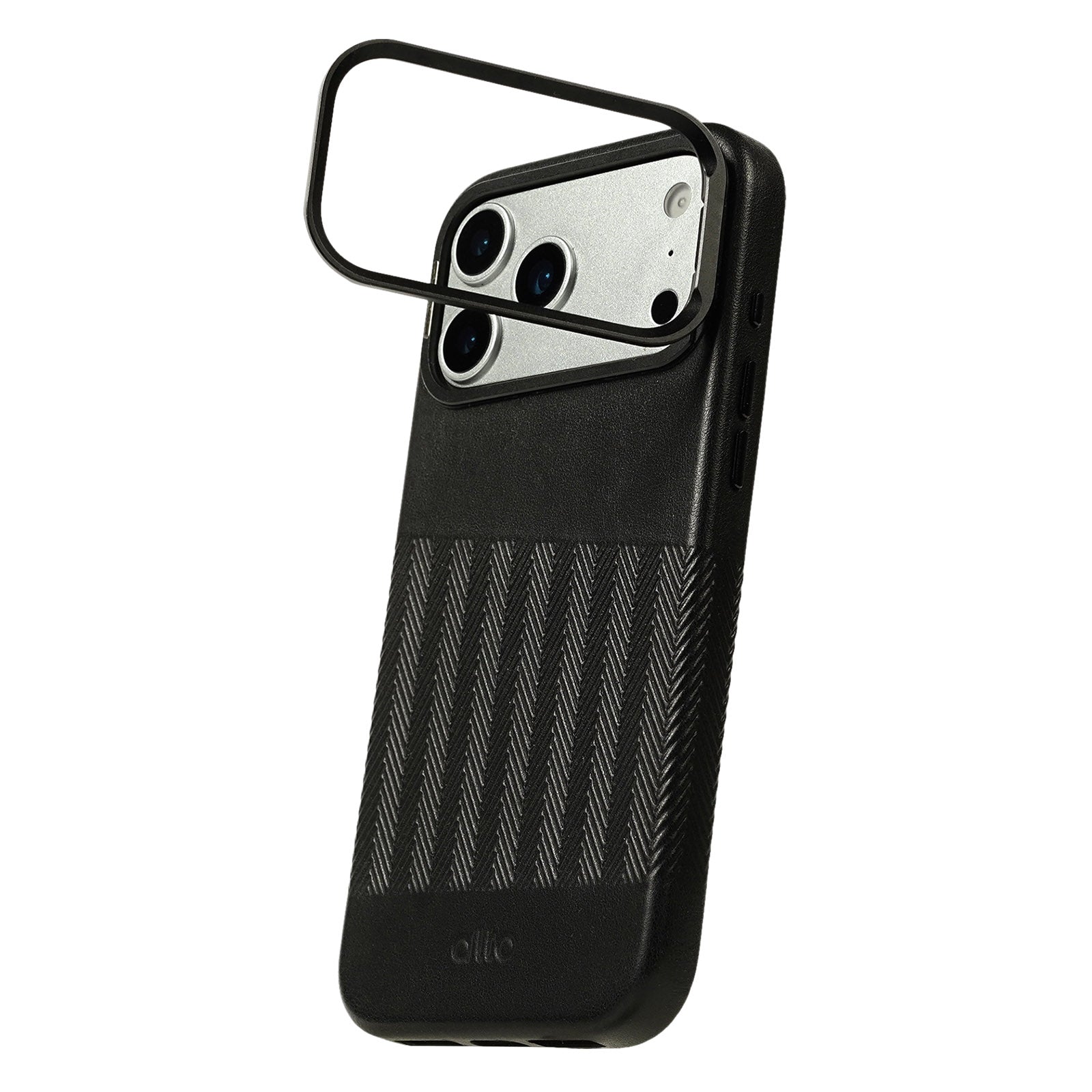 iPhone 18 Pro Max/17 Pro Max - Herring Magnetic Stand Leather Case - Raven Black