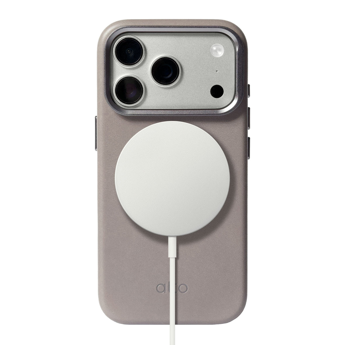 iPhone 18 Pro/17 Pro - Uplop Magnetic Stand Leather Case - Cement Gray