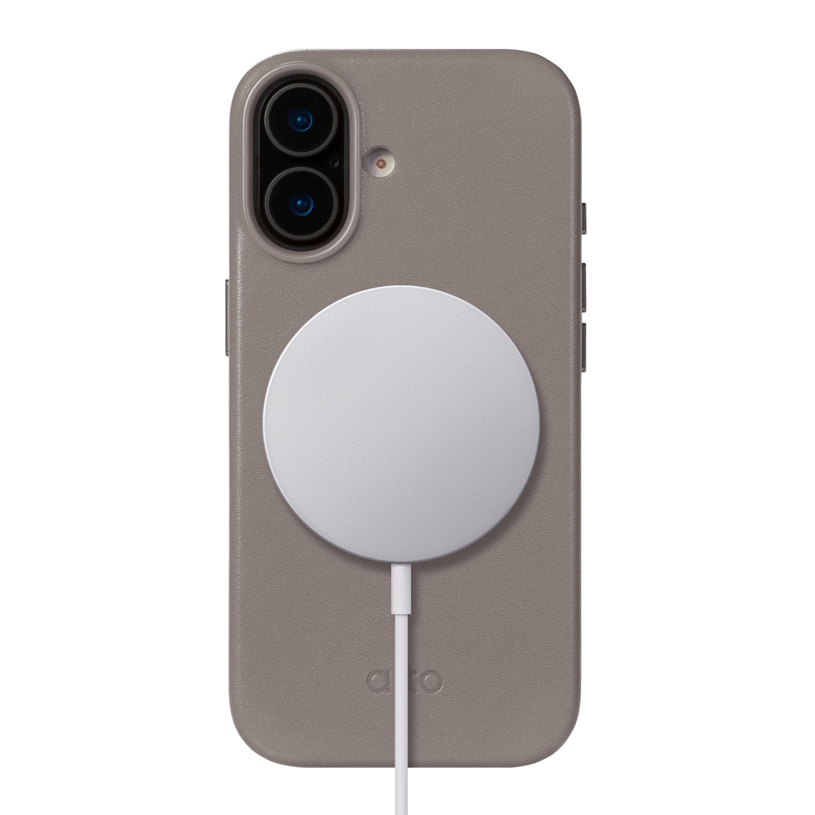 iPhone 17  - Clop Magnetic Leather Case - Cement
