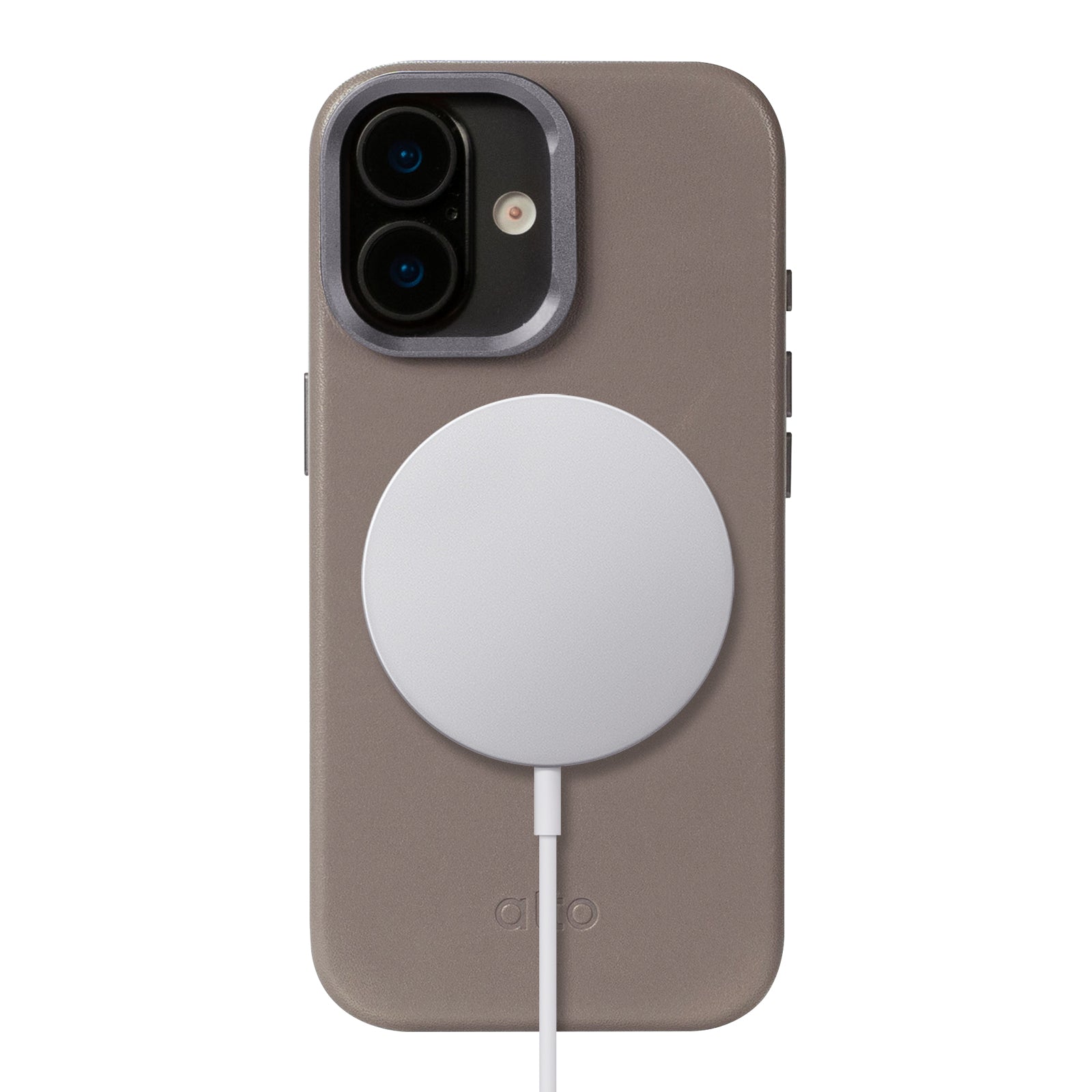 iPhone 17  - Uplop Magnetic Stand Leather Case - Cement