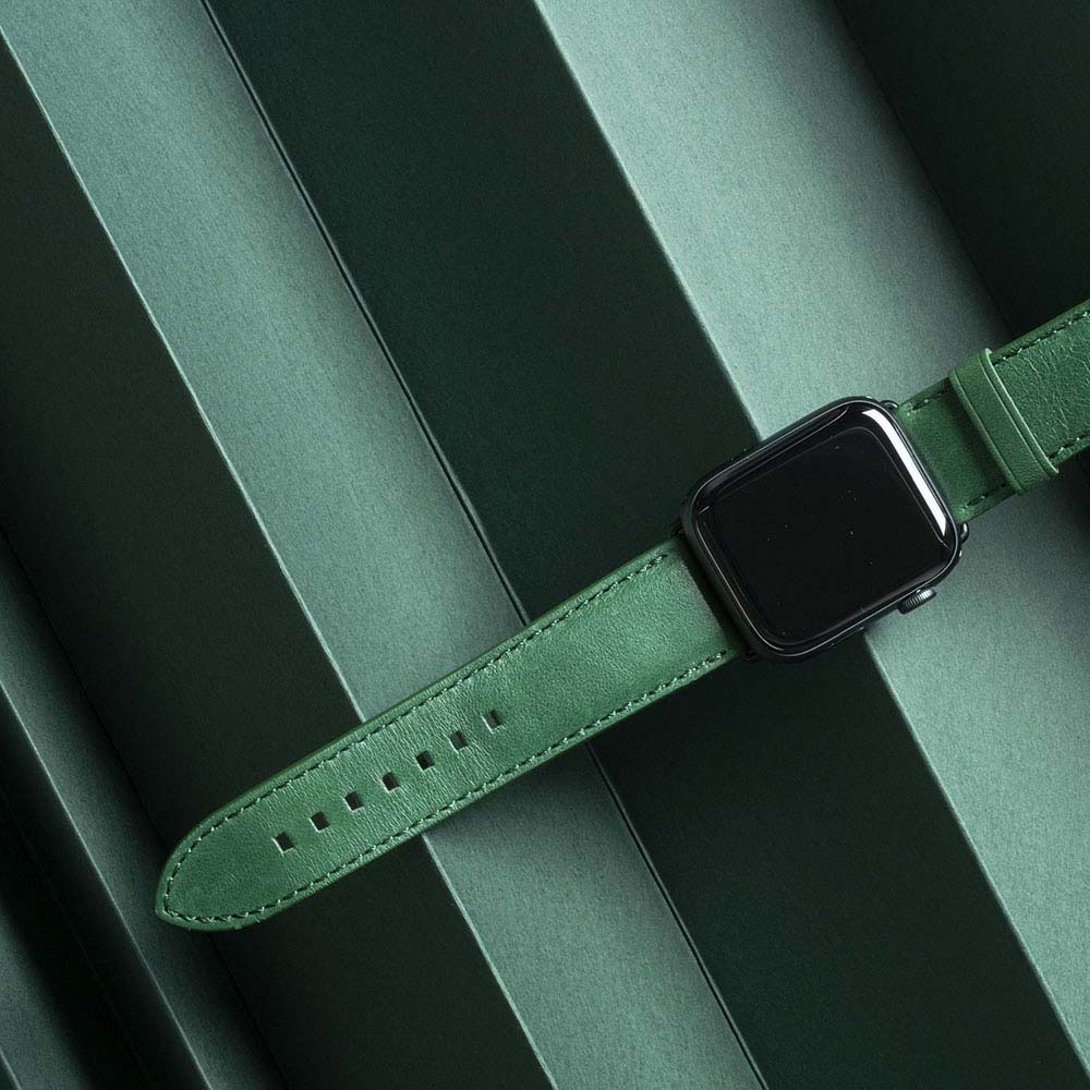 Apple Watch Leather Band 42/44/45/49mm – Forest Green