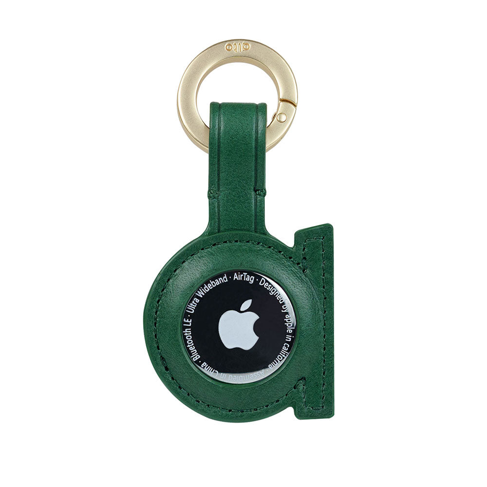 AirTag Leather Key Ring – Forest Green