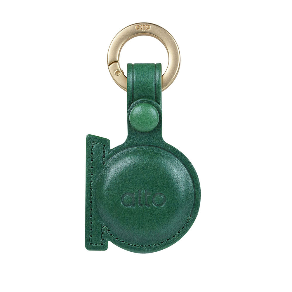 AirTag Leather Key Ring – Forest Green