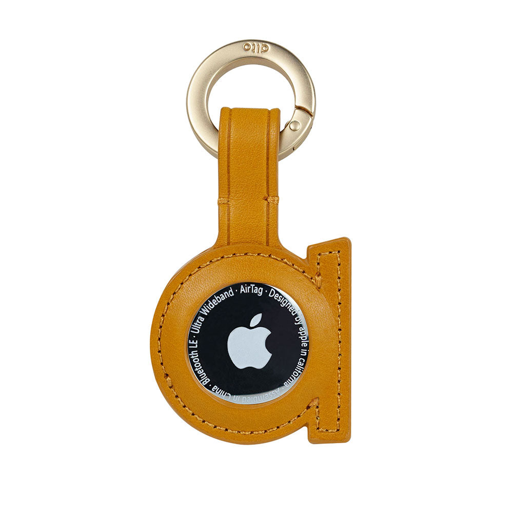 AirTag Leather Key Ring – Caramel Brown