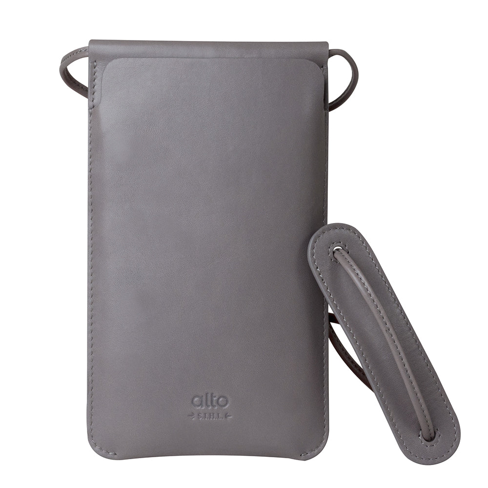 Leather Phone Purse – Cement Gray