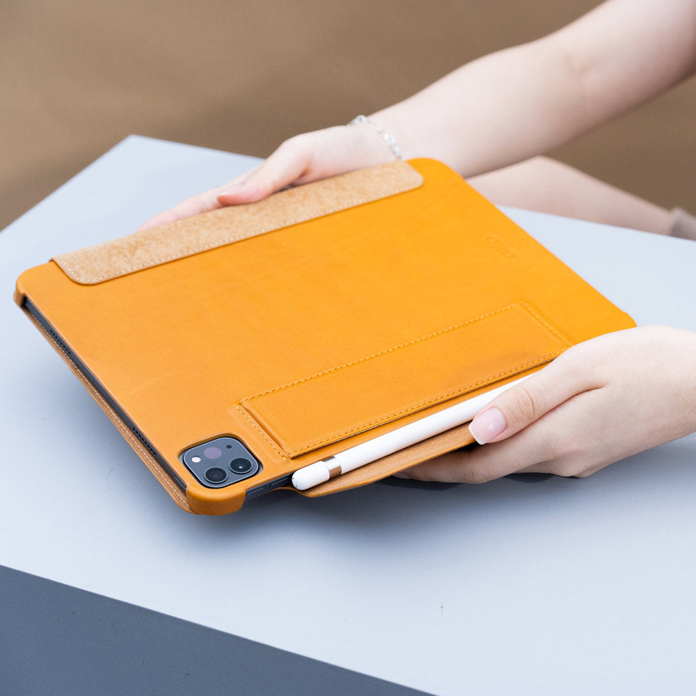 iPad Air 10.9″ / Pro 11″ Folio Leather Case – Caramel Brown