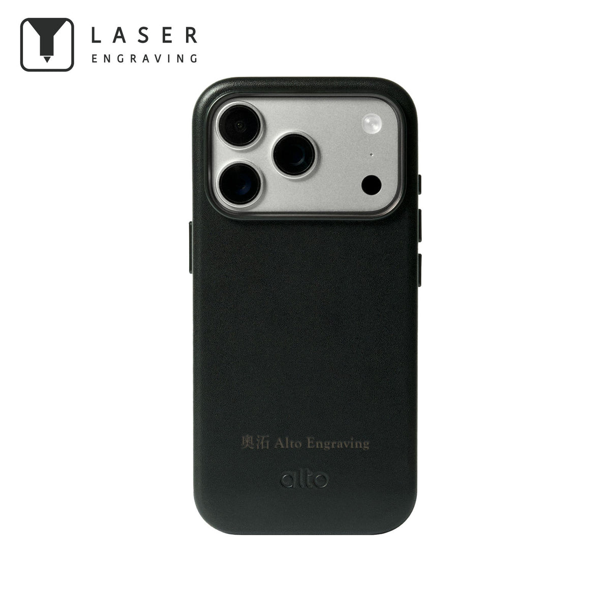 iPhone 18 Pro  - Clop Magnetic Leather Case - Raven Black