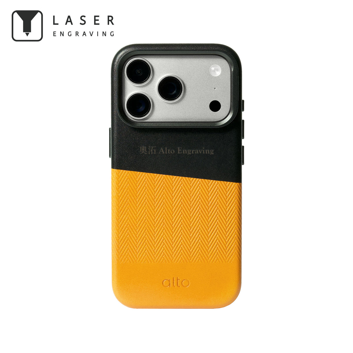 iPhone 18 Pro/17 Pro - Herring Magnetic Stand Leather Case - Caramel brown/Raven black