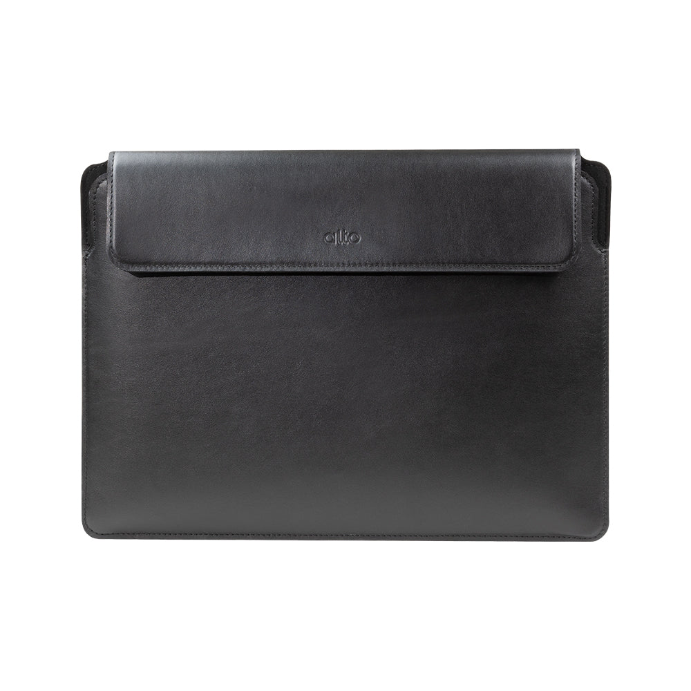Leather Sleeve for MacBook 13″/14″ – Raven Black