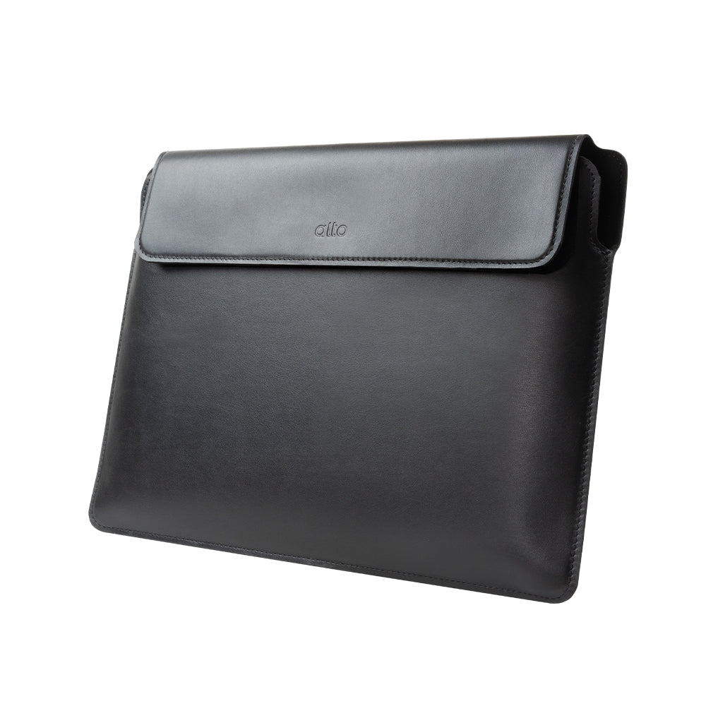 Leather Sleeve for MacBook 13″/14″ – Raven Black