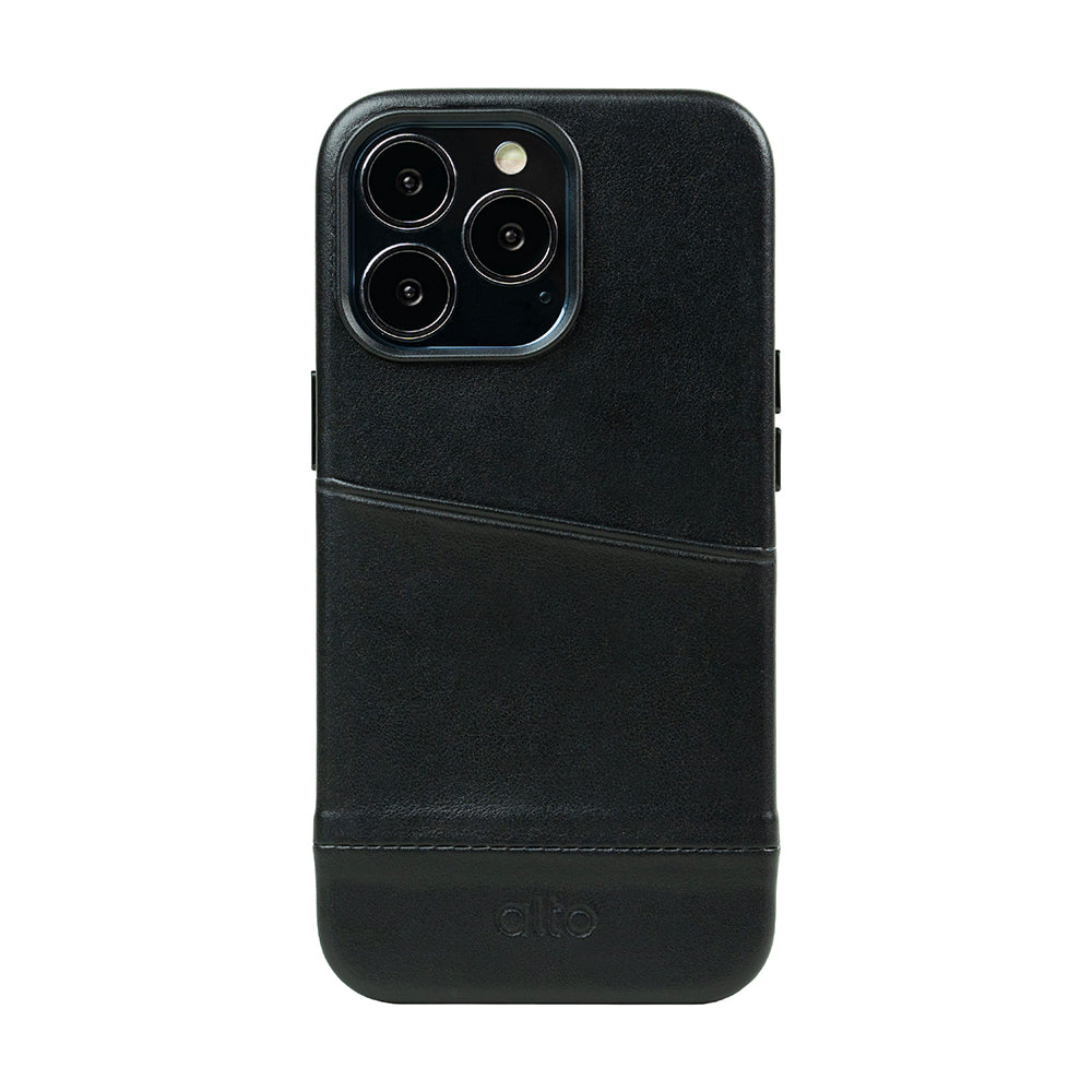iPhone 13 Series Metro Leather Wallet Case - Raven Black