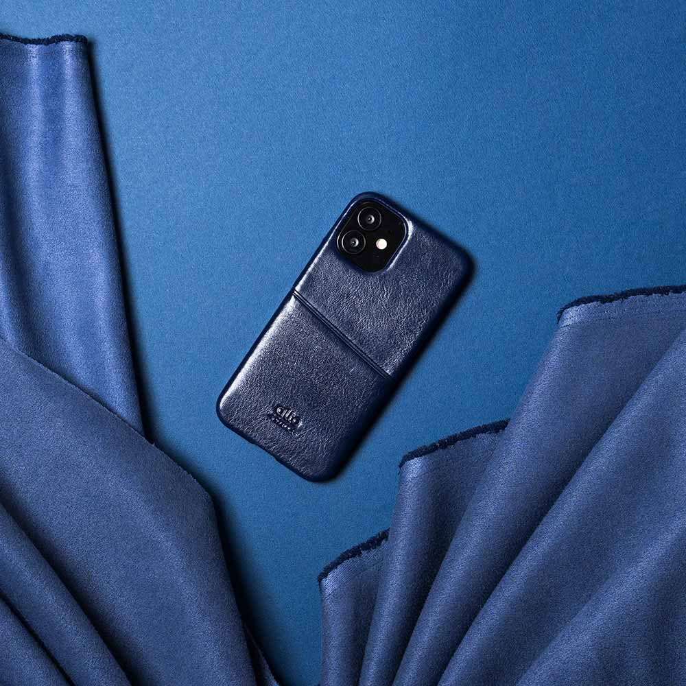 iPhone 12 mini Metro Leather Wallet Case - Navy Blue