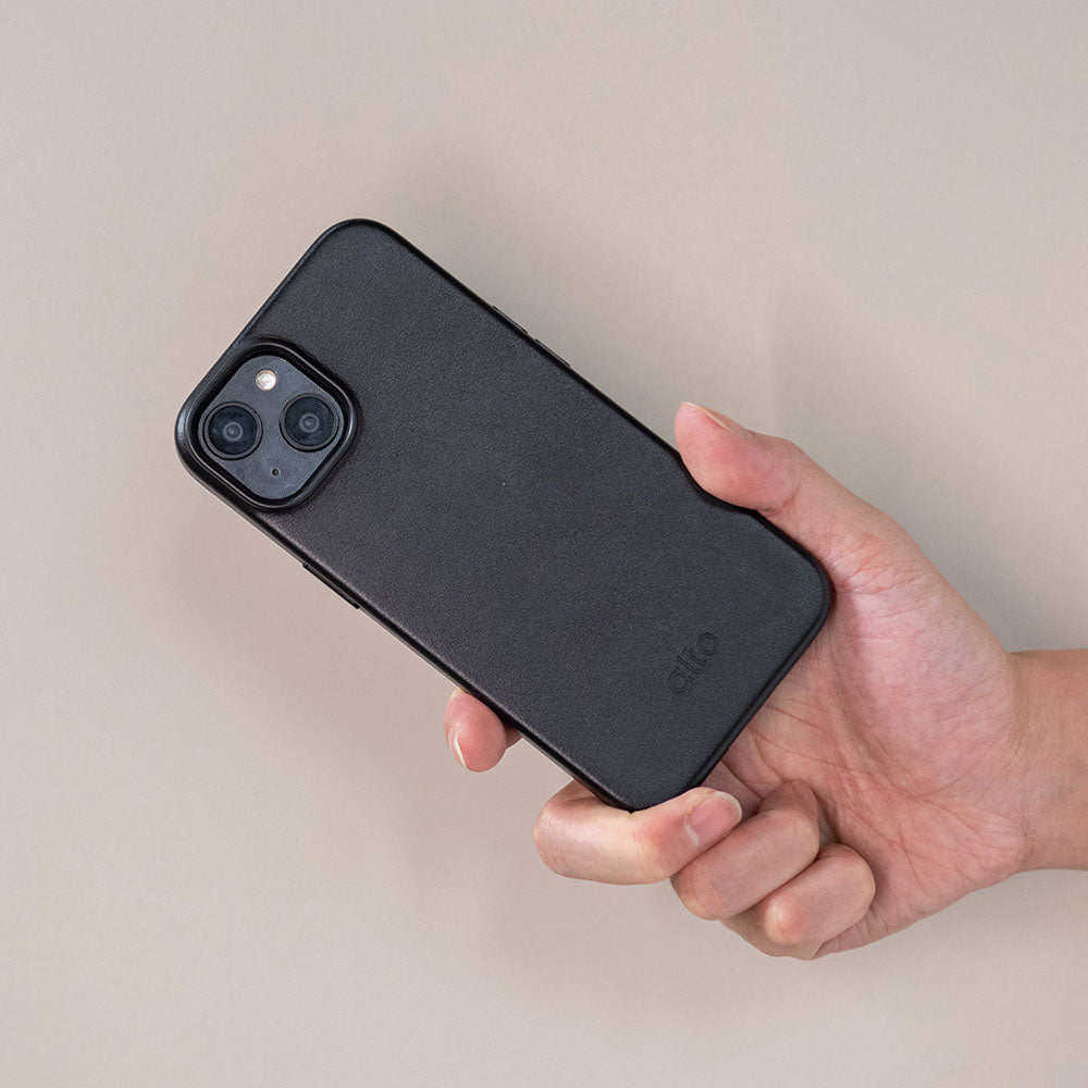 iPhone 14 Series Original Drop Protective Leather Case - Raven Black