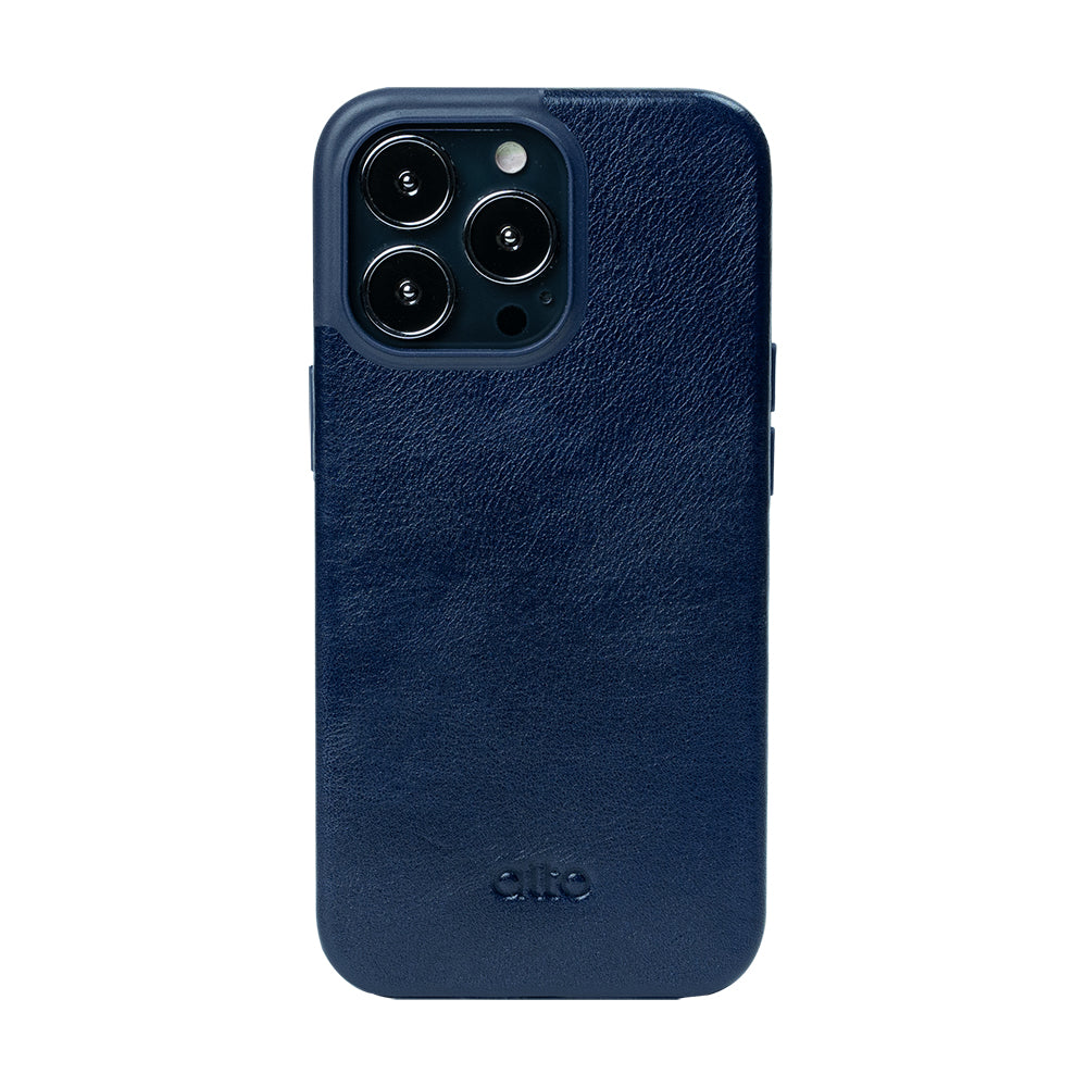 iPhone 13 シリーズ オリジナル 360 ドロップ保護レザー ケース - ネイビー ブルー
