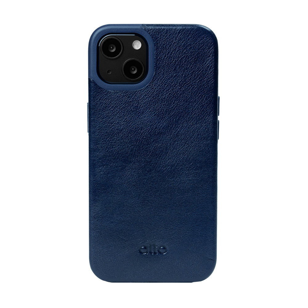 iPhone 13 シリーズ オリジナル 360 ドロップ保護レザー ケース - ネイビー ブルー