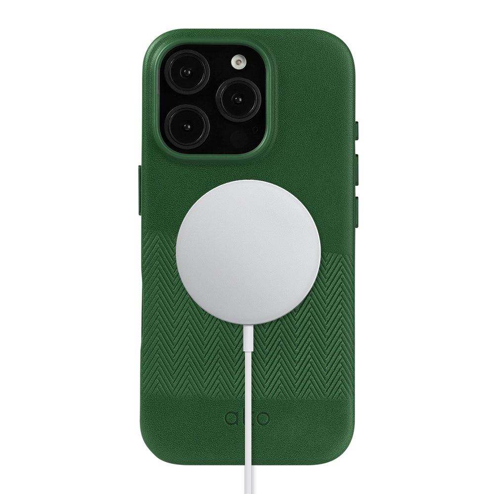 iPhone 16 Series Herring MagSafe Leather Case - Forest Green