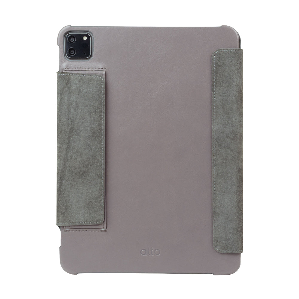 iPad Air 10.9″ / Air 11“ M2 / Pro 11″ Folio Leather Case – Cement Gray