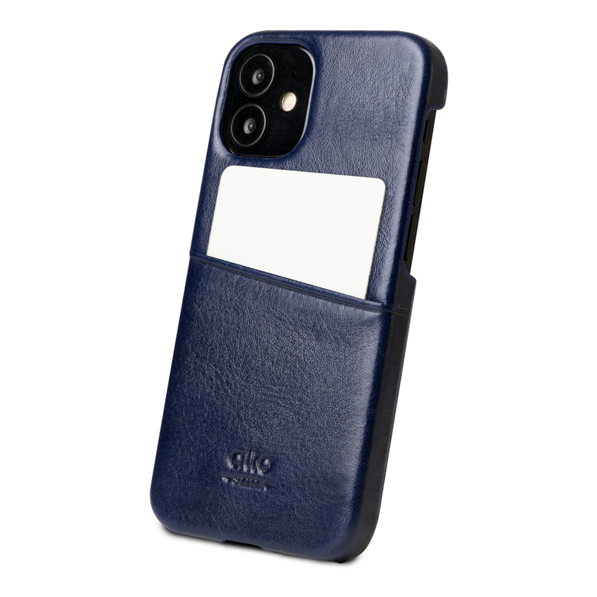 iPhone 12 mini メトロ レザー ウォレット ケース - ネイビー ブルー