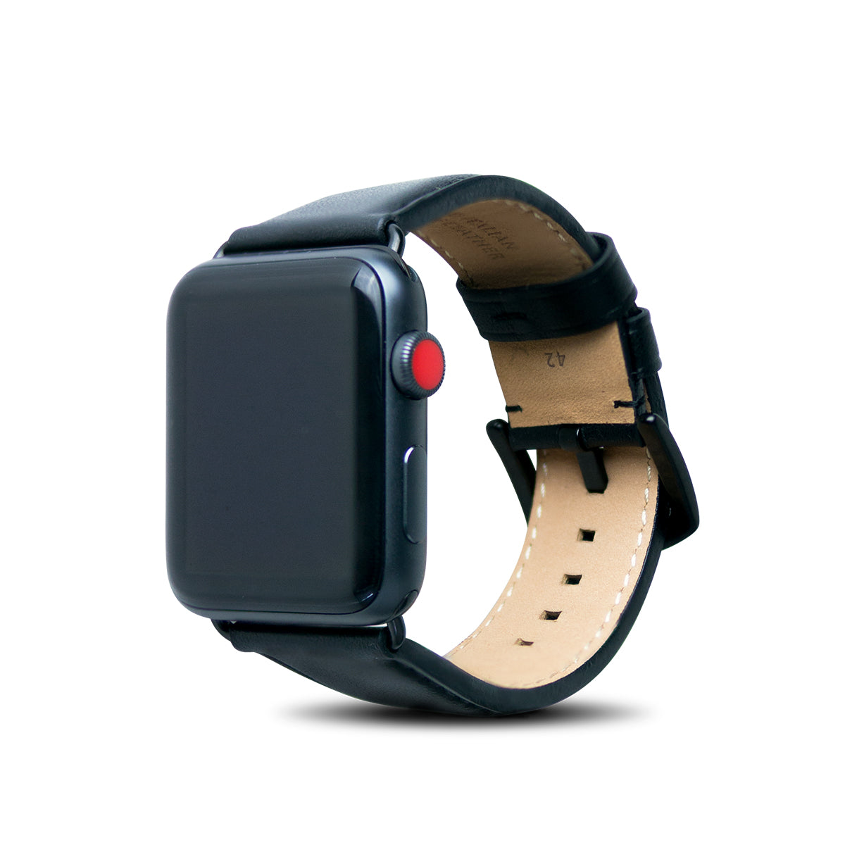 Apple Watch Leather Band 42/44/45/49mm – Raven Black