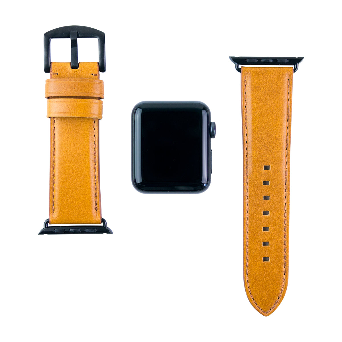 Apple Watch Leather Band 42/44/45/49mm – Caramel Brown