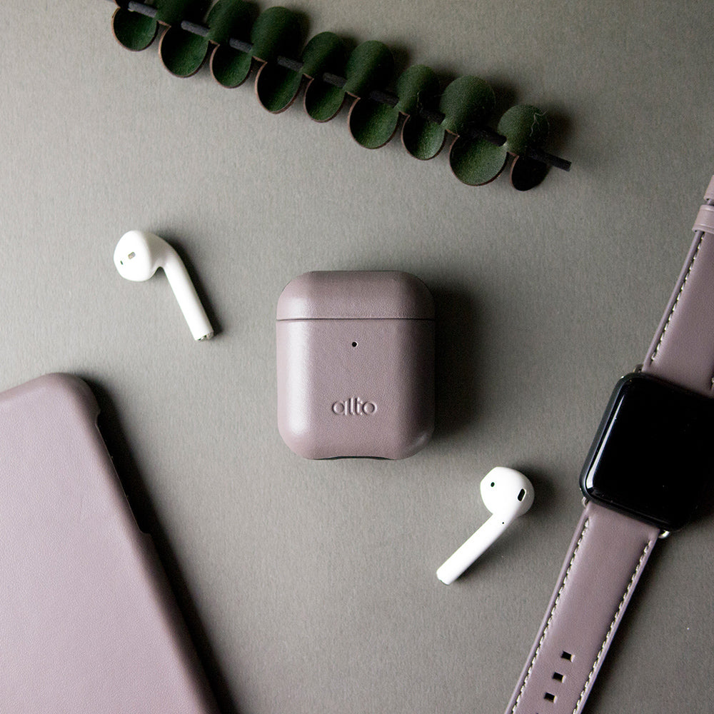 AirPods Leather Case – Cement Gray