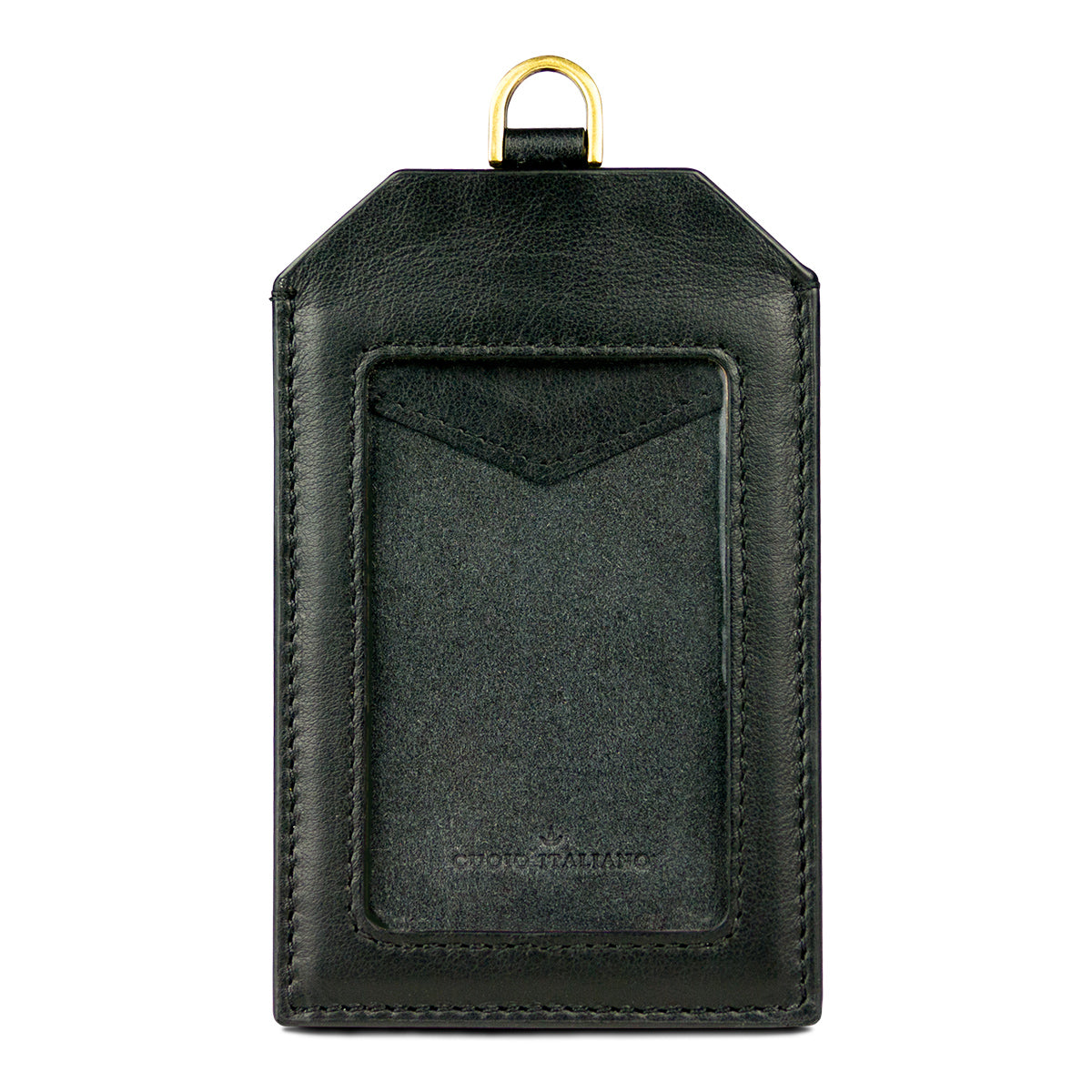 Leather Badge Holder – Raven Black