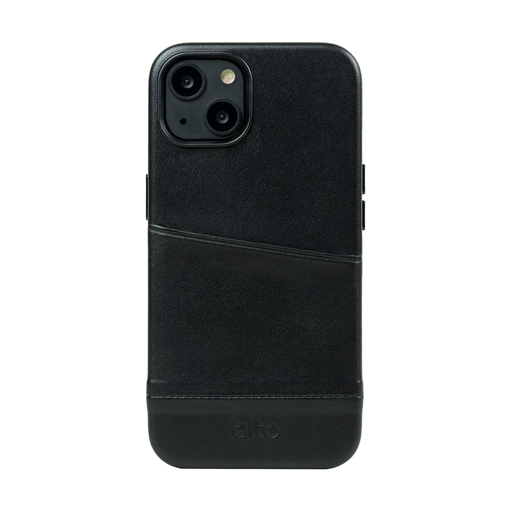 iPhone 13 Series Metro Leather Wallet Case - Raven Black