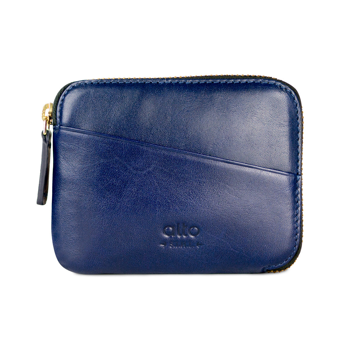 Leather Pouch Wallet – Navy Blue