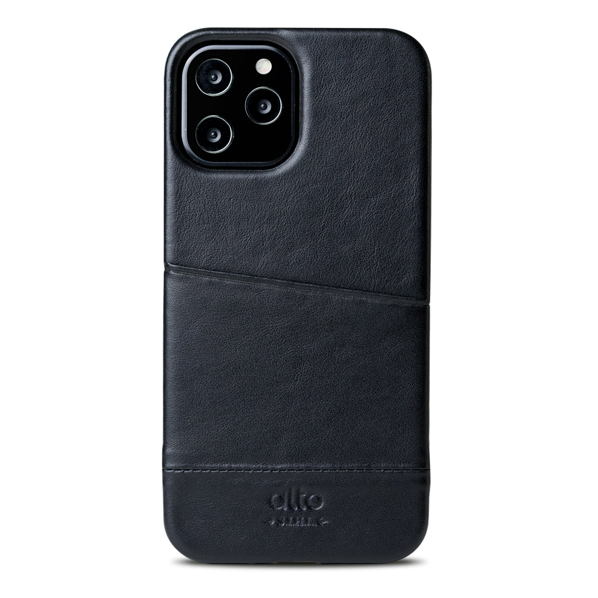 iPhone 12 Series Metro Leather Wallet Case - Raven Black